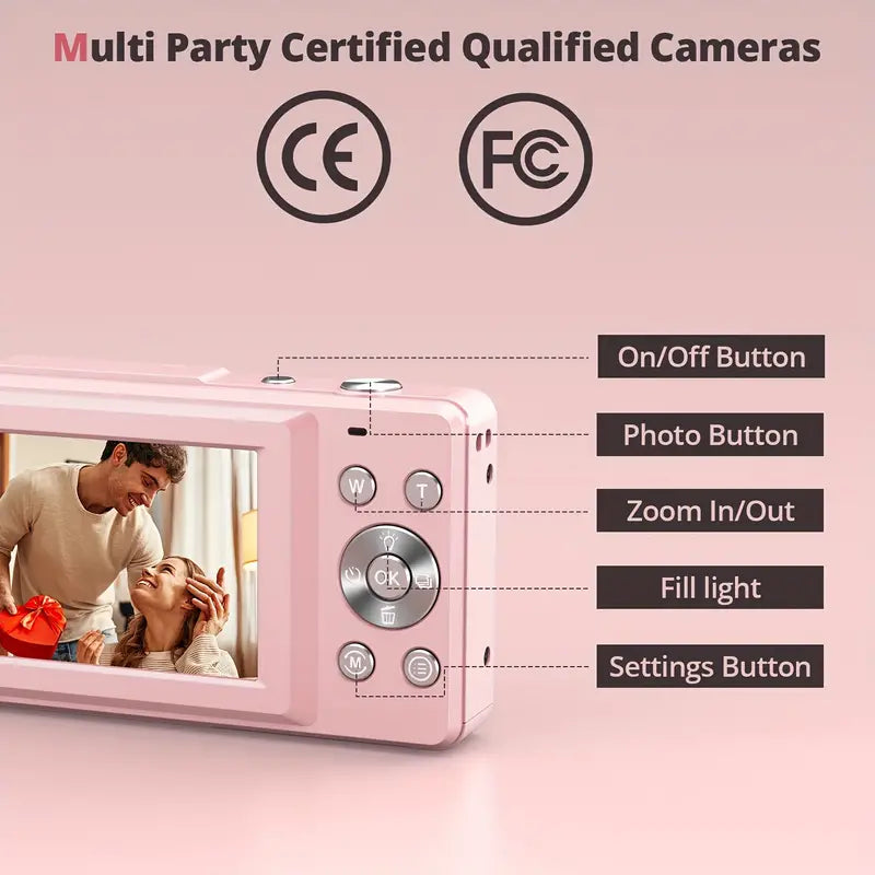 Nostalgic vintage digital camera for retro photography. Portable & compact, shoots 1080p video.
