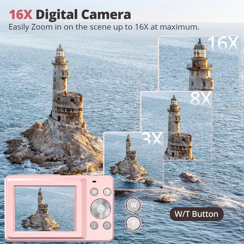 Classic look digital camera with modern 1080p video. Portable vintage style for best photography.