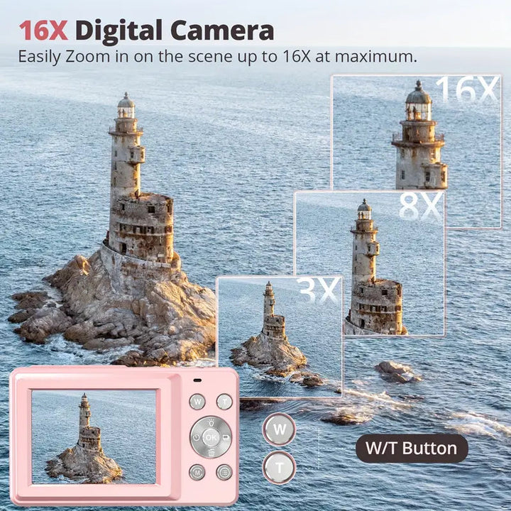Classic look digital camera with modern 1080p video. Portable vintage style for best photography.