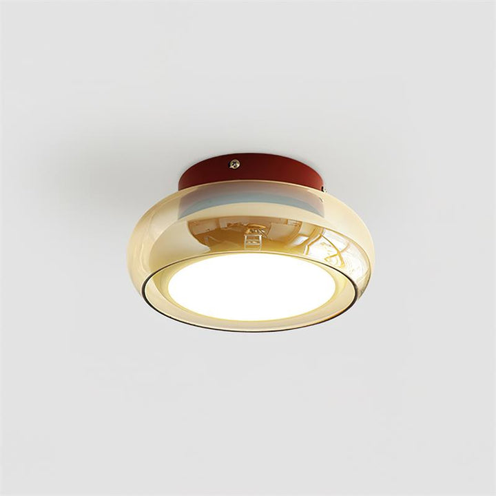 Elegant retro flush mount LED ceiling light, perfect for creating a warm ambient glow indoors.