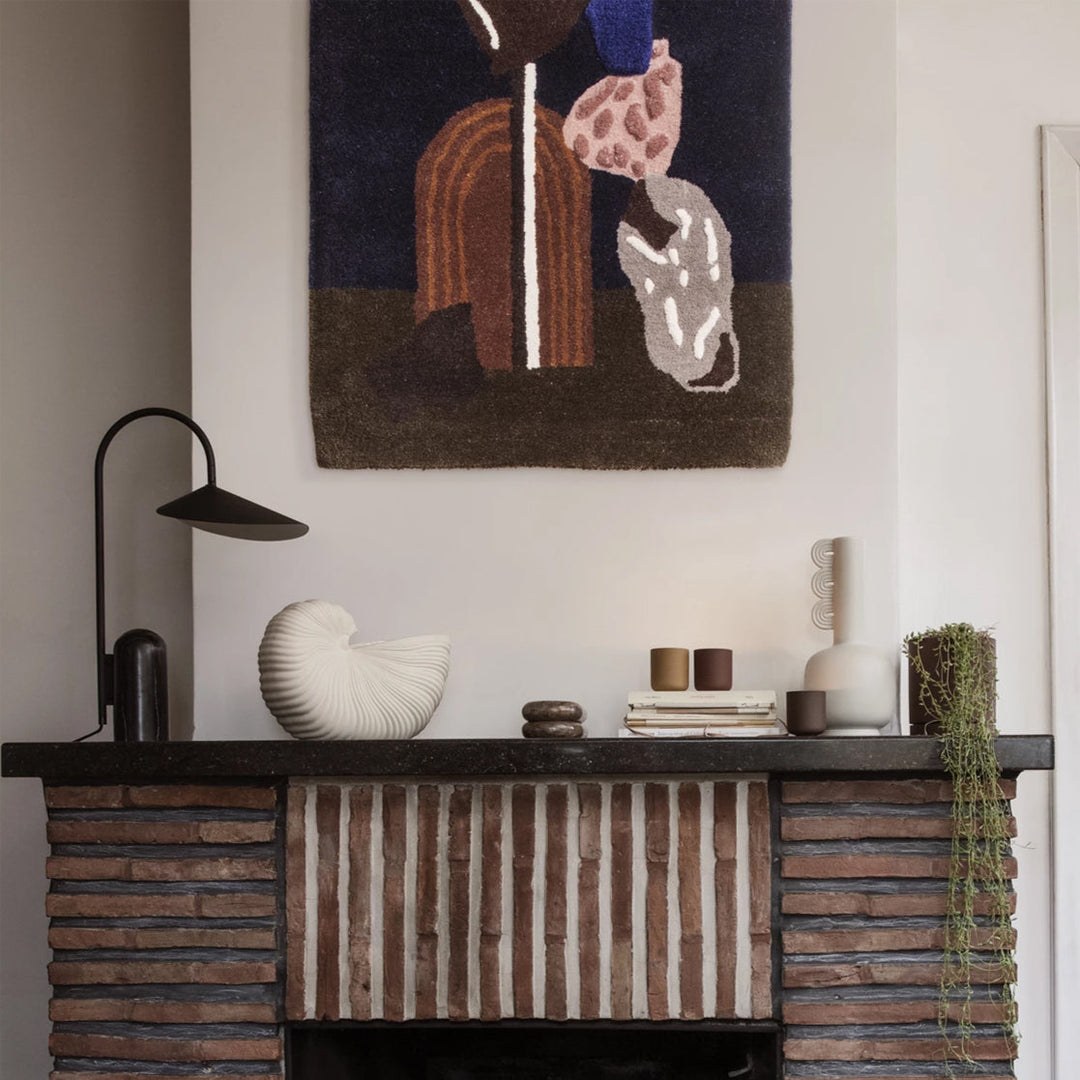 Japandi aesthetic Reyaris lamp, modern arch, harmonious home lighting.