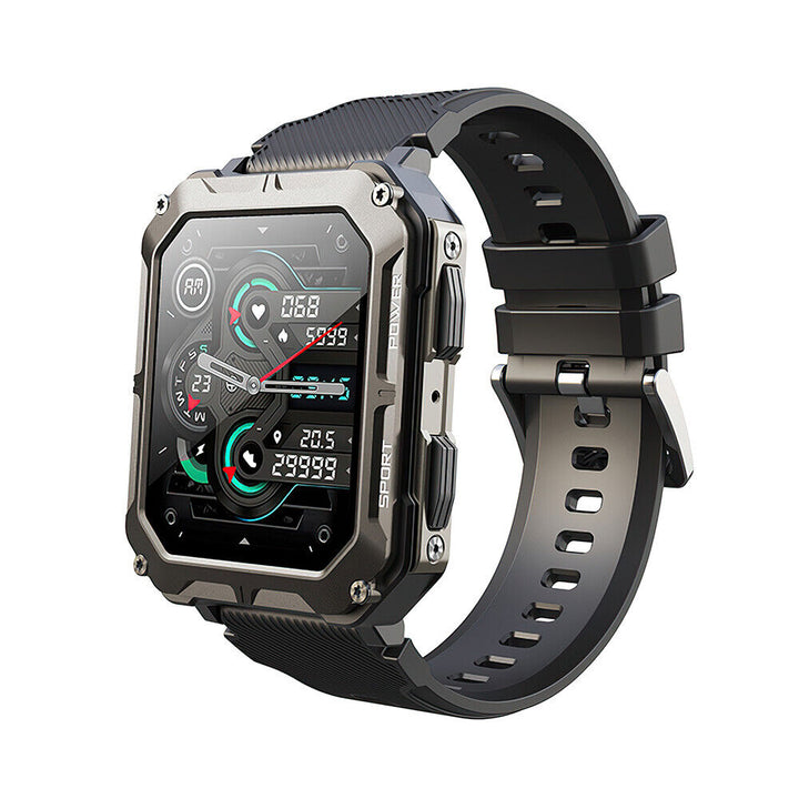 Outdoor indestructible smartwatch. Rugged, waterproof fitness tracker & health monitor for extreme adventures.