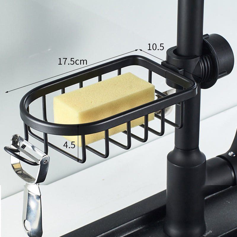 Rustproof no-drill shower caddy for shampoo & soap. Modern aluminum bathroom organizer.