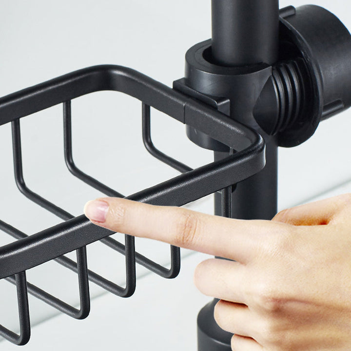 Durable rustproof shower caddy. No-drill aluminum organizer for soap, shampoo, and shower essentials.