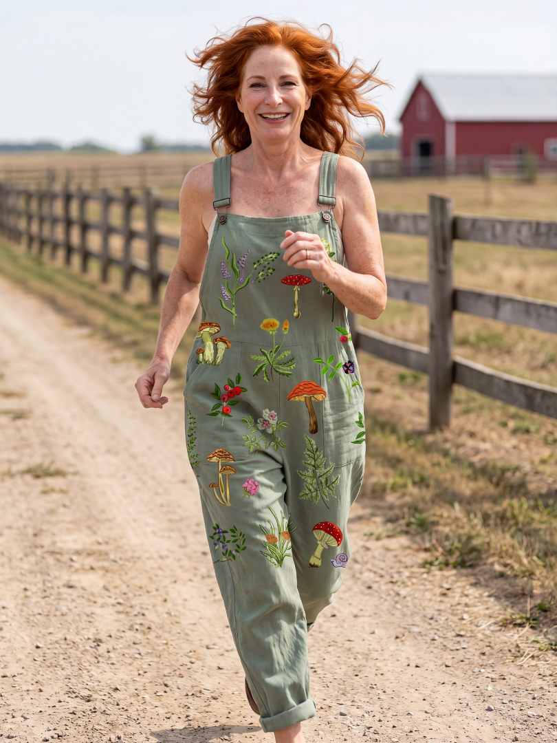 Sage green women's Amelie field strap jumpsuit with relaxed wide leg, perfect for casual summer fashion.