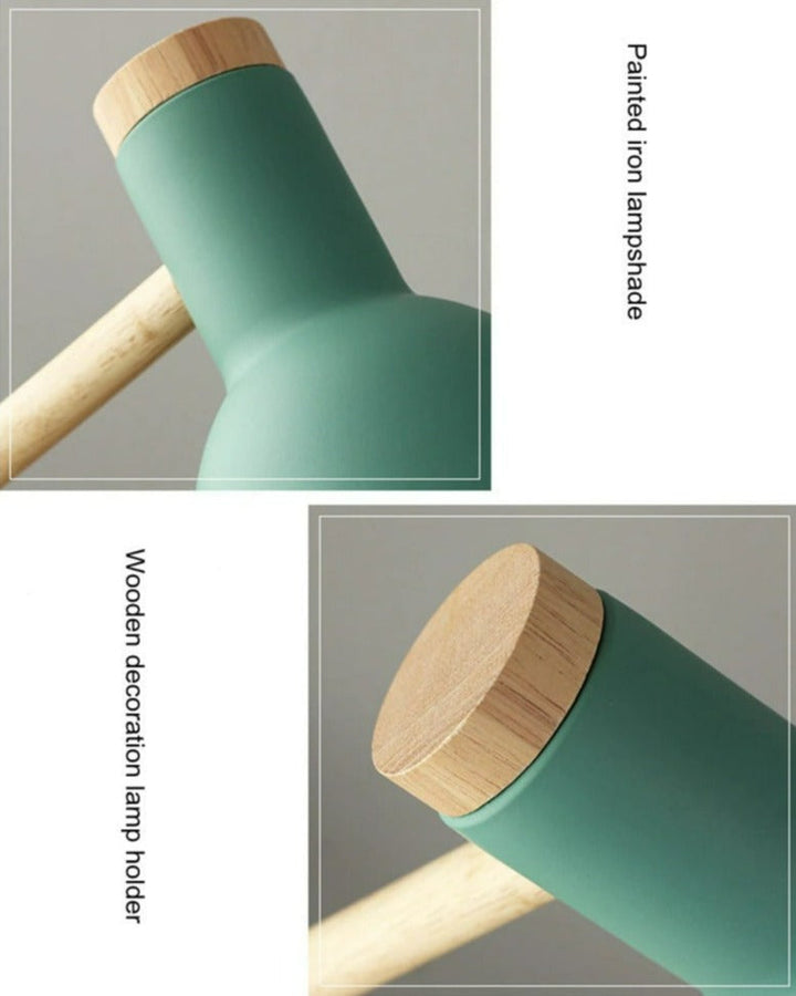 Bedroom or office lamp: Scandinavian wooden desk lamp. Foldable and adjustable, a perfect modern lighting solution.