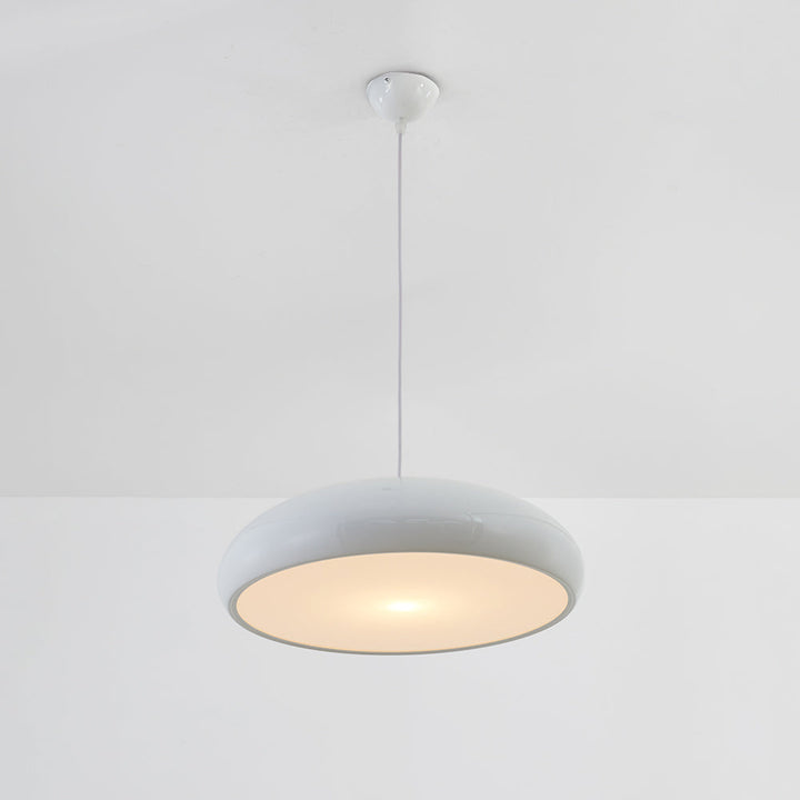 Sleek sculptural metal LED pendant light, offering stylish and efficient modern illumination.