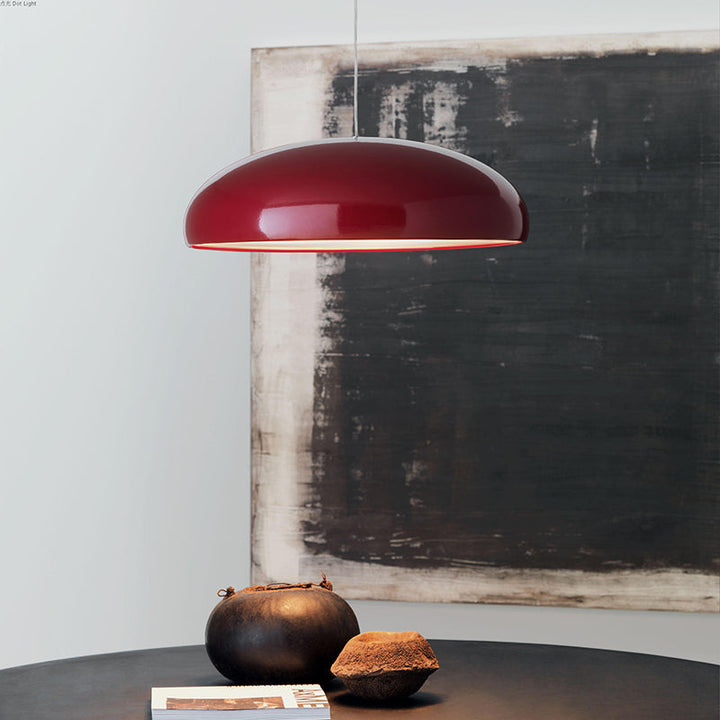 Illuminated LED pendant light showcasing its adjustable ambiance, perfect for modern rooms.