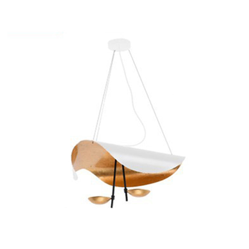 Modern gold leaf design ceiling fixture, an eye-catching statement in an upscale interior.