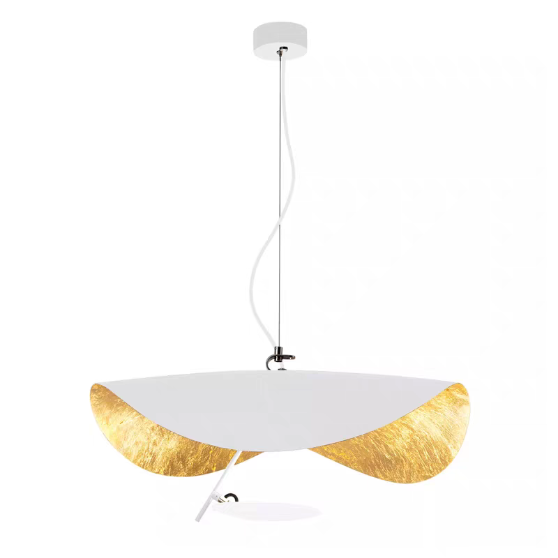 Stylish white leaf design pendant light, ideal for contemporary bedroom or living room.