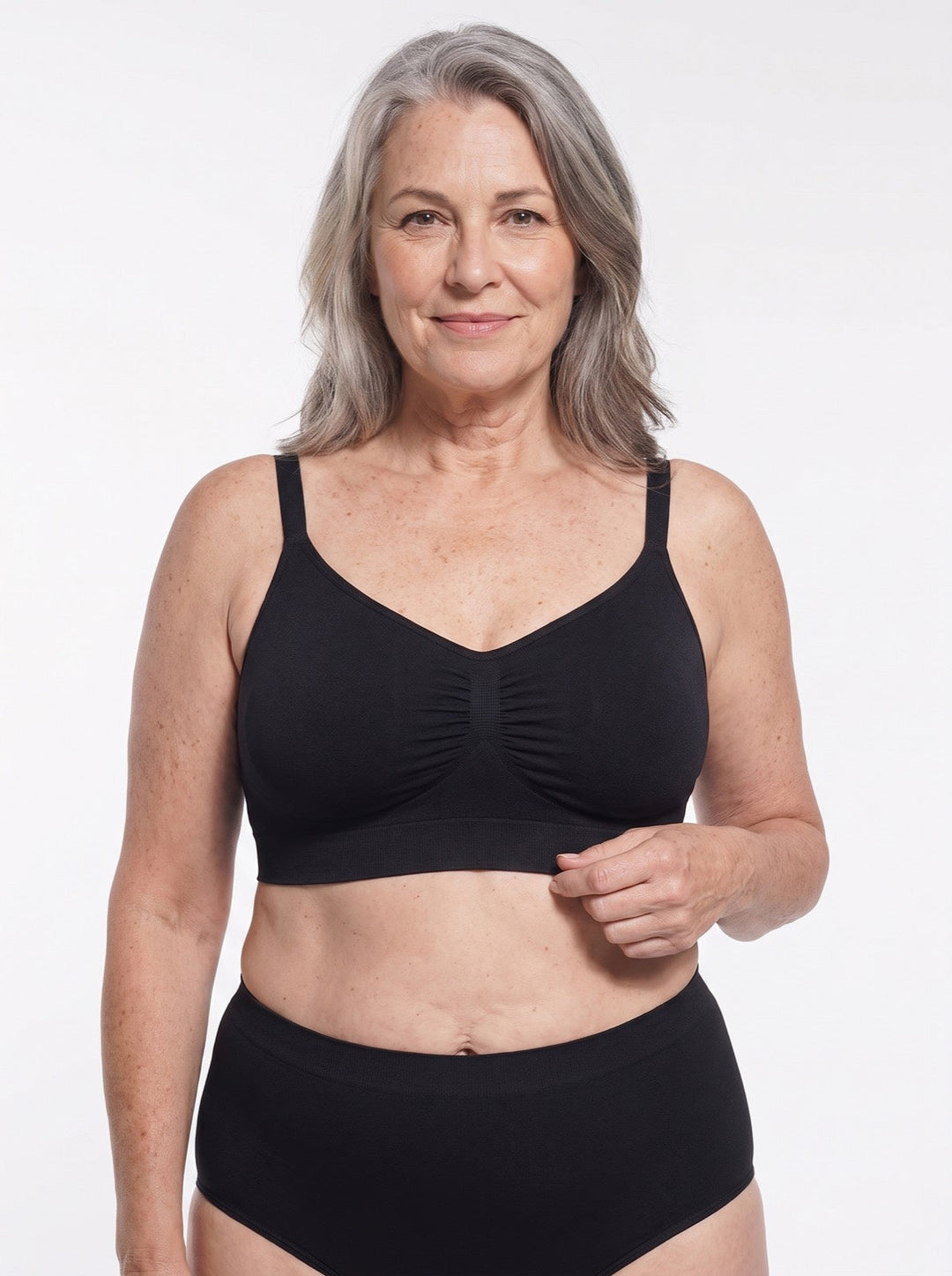 Women's unpadded seamless stretch bra, wireless comfort for daily wear & underwear.