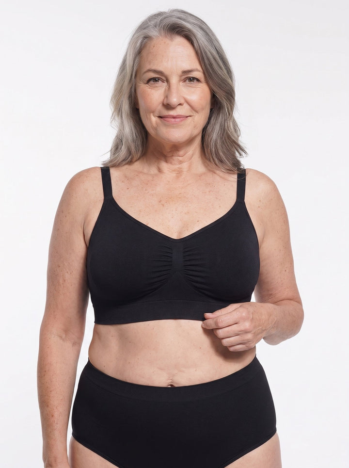 Women's unpadded seamless stretch bra, wireless comfort for daily wear & underwear.
