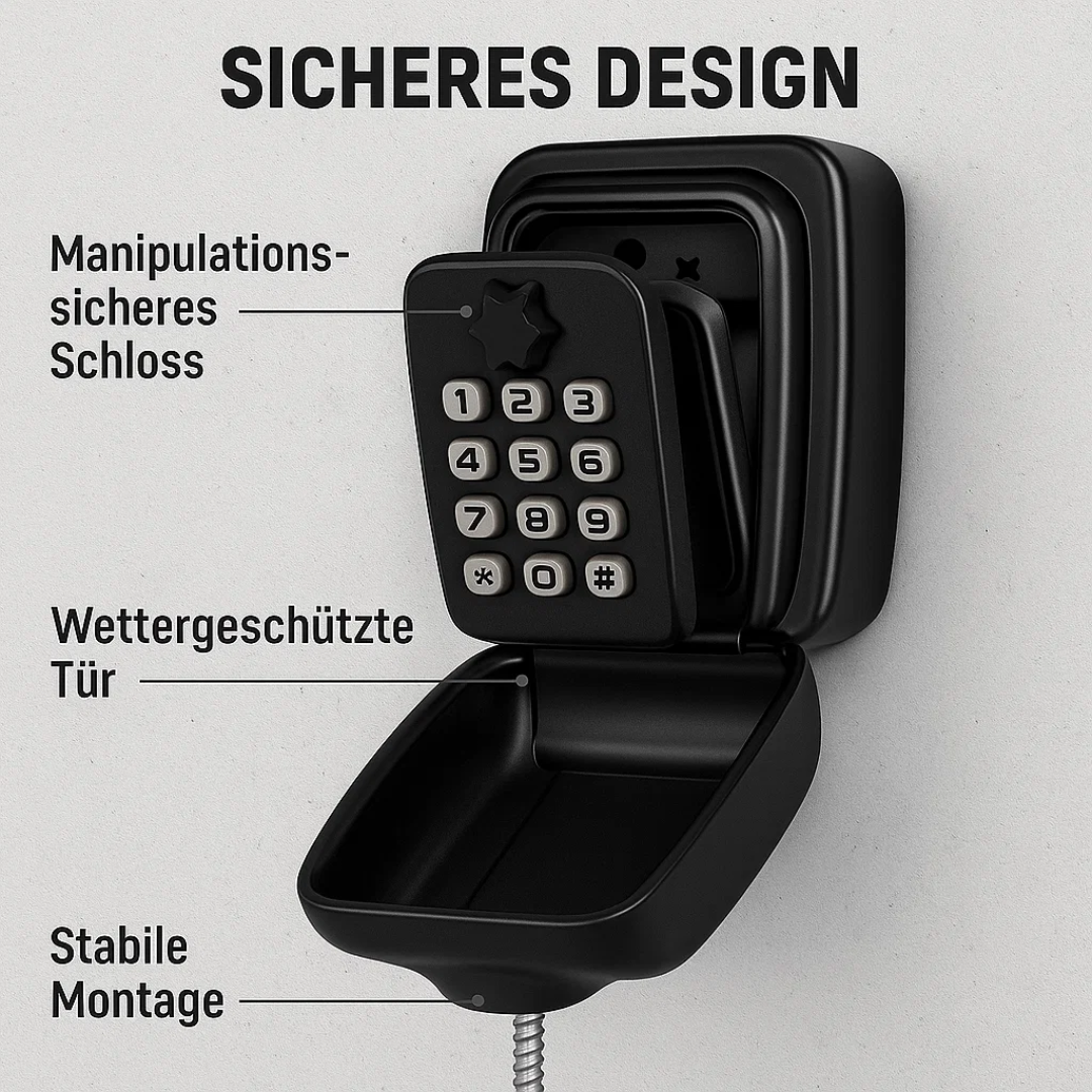 Keep your spare keys safe outdoors with this wall-mounted metal key lock box.