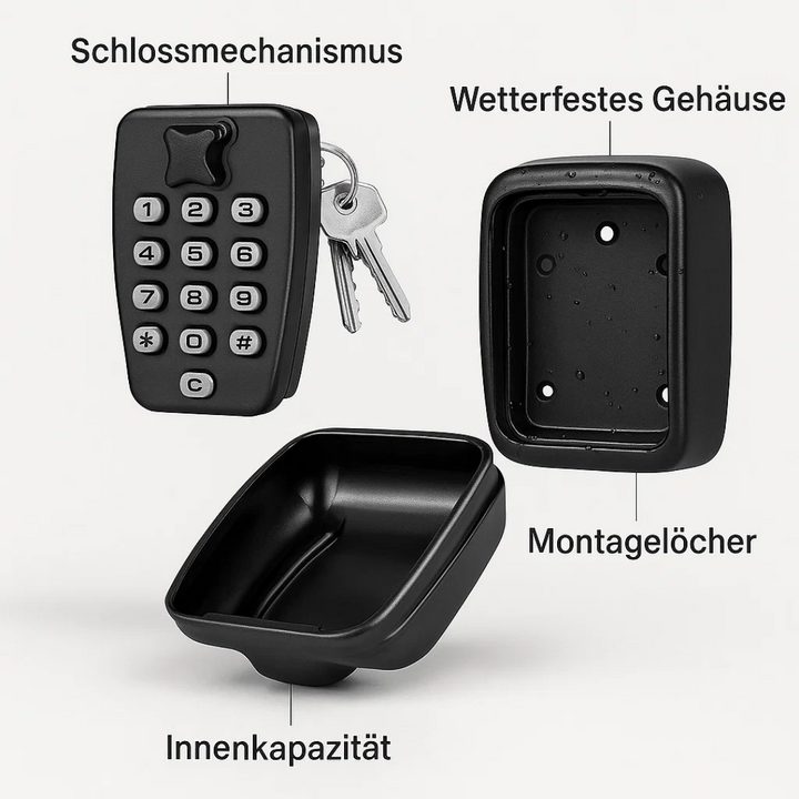 Grant secure key access with this outdoor wall-mounted combination lock box.