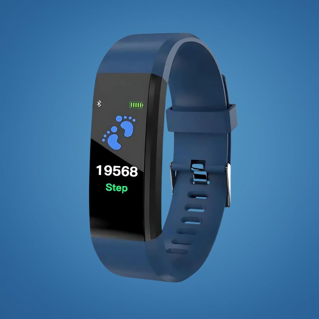 SafeTrack senior watch: heart rate, sleep tracking, & health alerts. Essential smart watch for elderly care.