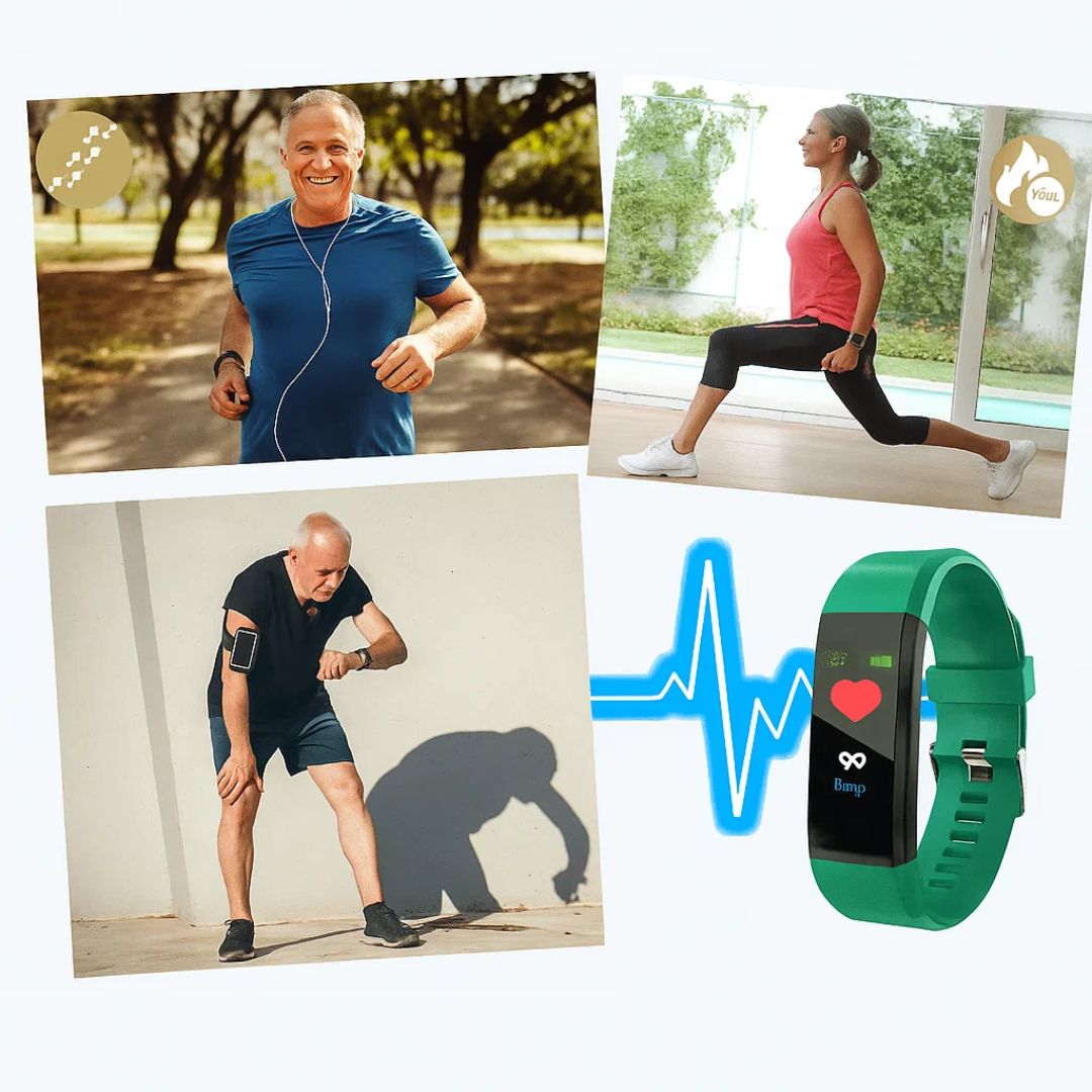 Senior safety watch: activity tracker, heart rate monitor, sleep tracking, & notification display. Peace of mind.