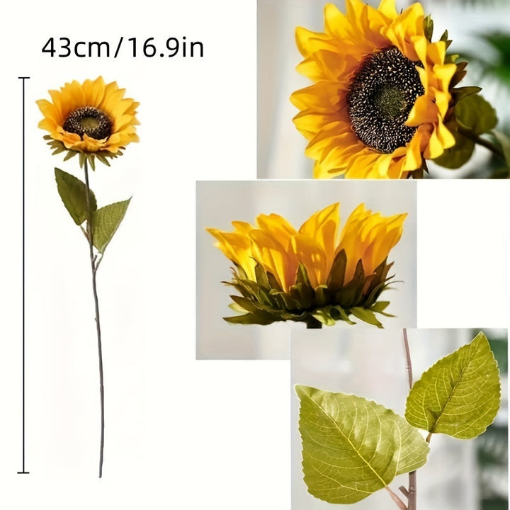 Realistic vibrant artificial sunflowers (11-pc set) to brighten any home, wedding, or event decor.