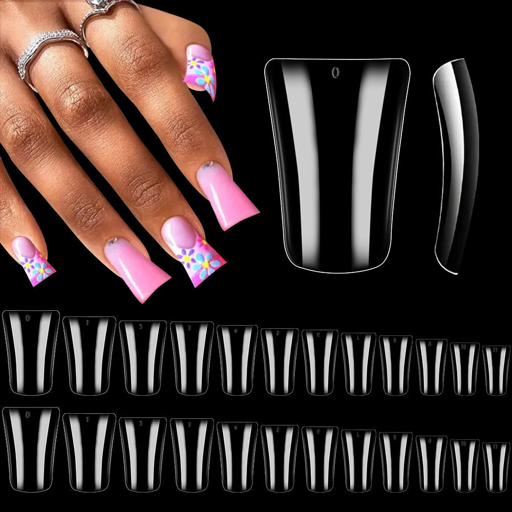 Assorted clear nail tips for professional women, perfect for French tips, gel, & acrylic nail extensions.