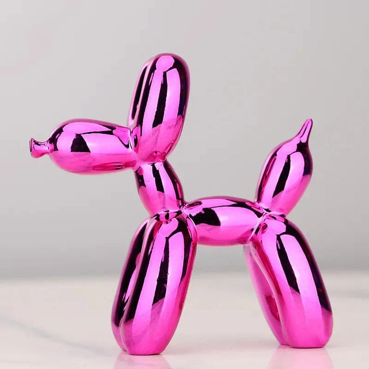 Decorative metallic balloon dog, a quirky yet elegant home ornament for modern interiors.