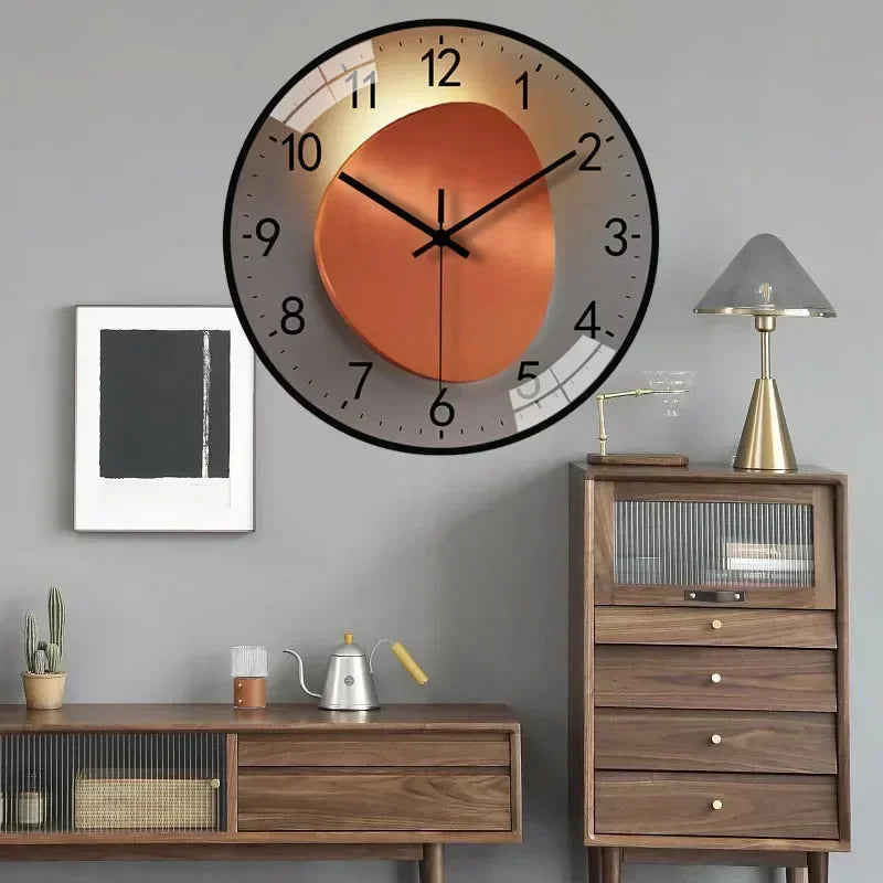 Stylish 8-inch silent wall clock. Enhances modern wall decor in homes and offices with noiseless precision.