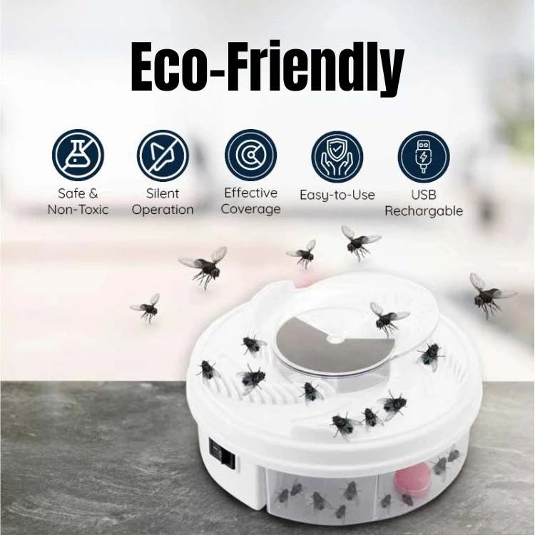USB-powered silent electric fly trap for indoor & outdoor pest control. Protects homes from flies & mosquitoes.