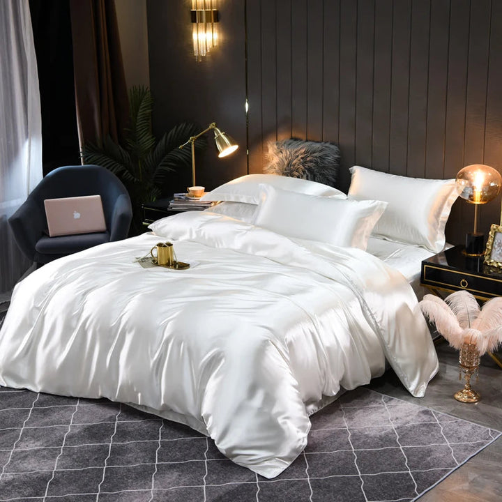 New silky satin bedding set for a refreshed, luxurious & elegant bedroom look and comfort.