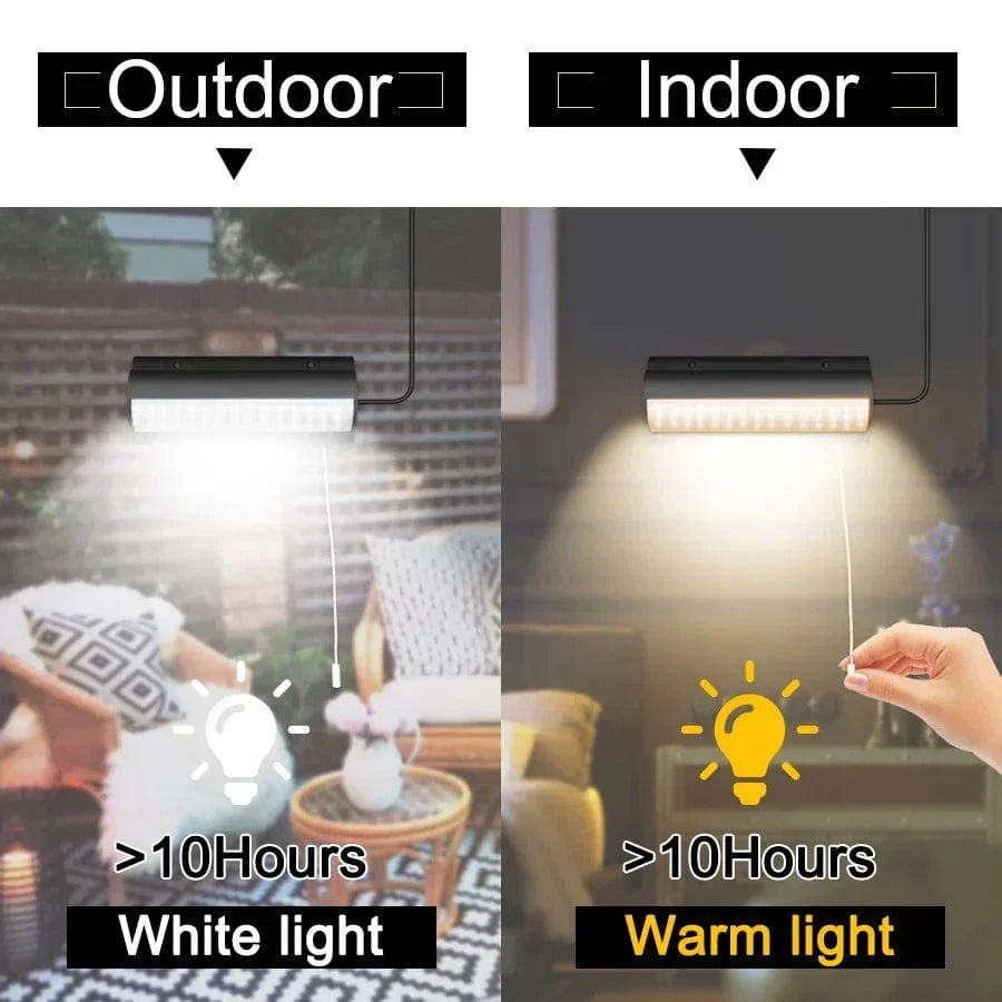 Single head black solar LED pendant light, ideal for patio illumination & garden decor.