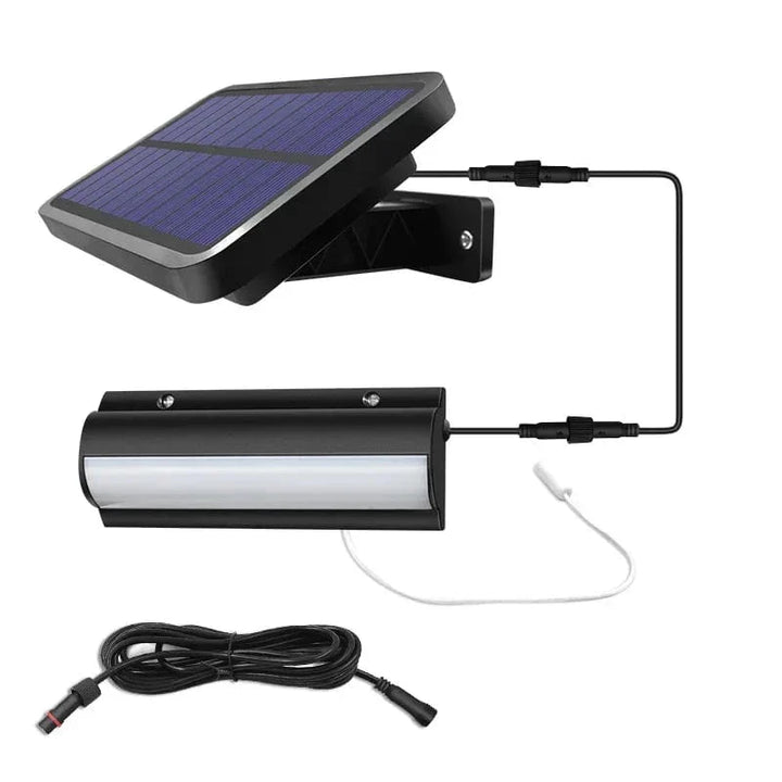 Easy-to-install solar LED pendant light for garden, patio, and outdoor living. No wiring needed.