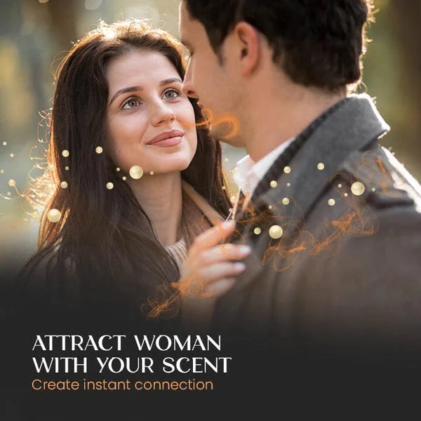 The captivating scent of Attractura Men's Pheromone Perfume, a long-lasting masculine fragrance for grooming.