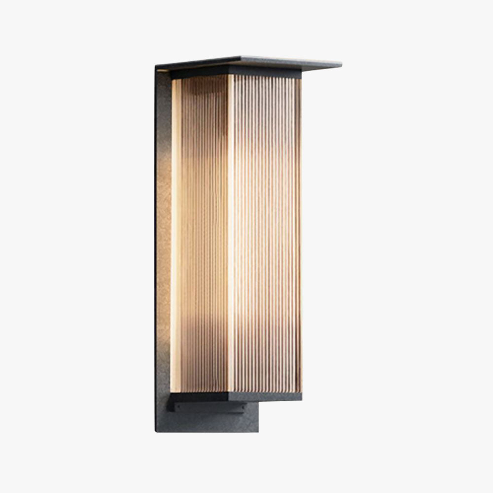 Sleek black modern outdoor wall lamp with waterproof LED for patio & garden accent lighting.