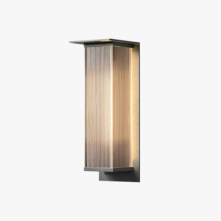 Durable black modern outdoor wall lamp, waterproof LED exterior light for patio accent.