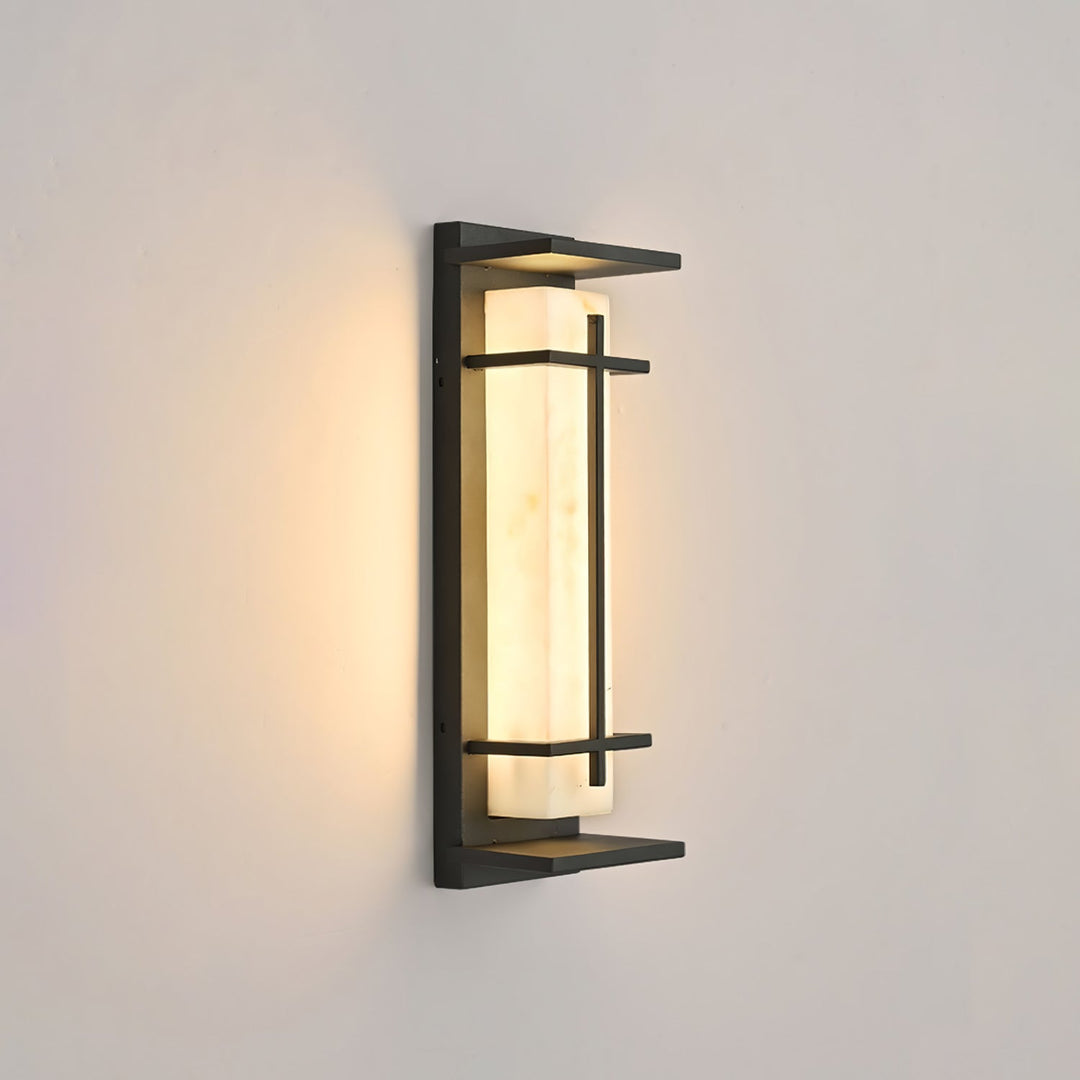 Energy-efficient outdoor wall lamp, modern design for bright garden lighting.