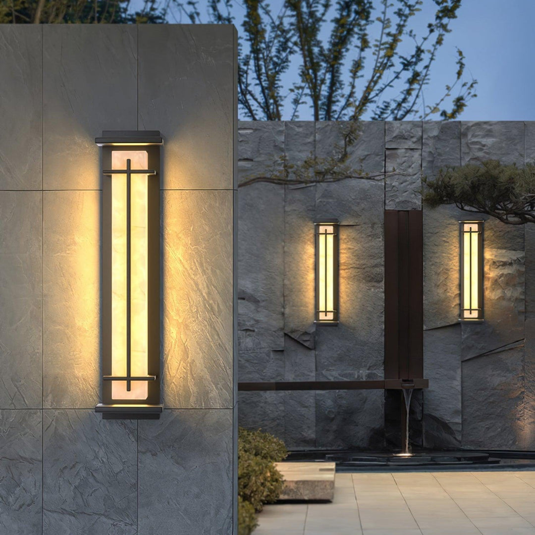 Modern patio LED light, weather-resistant and stylish for outdoor enjoyment.