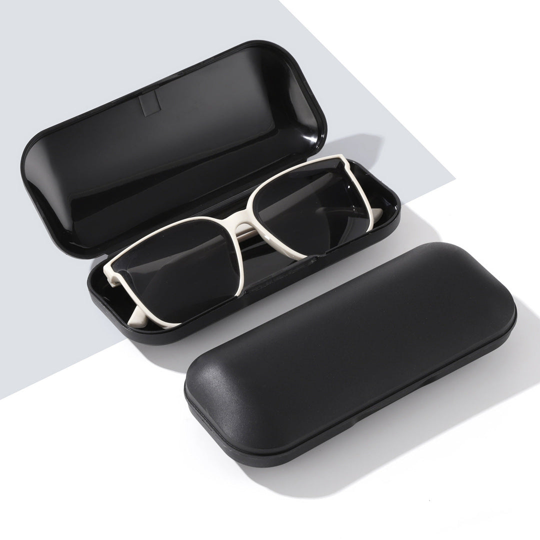 Sleek black unisex eyewear protector case. Durable & portable for glasses and sunglasses storage.