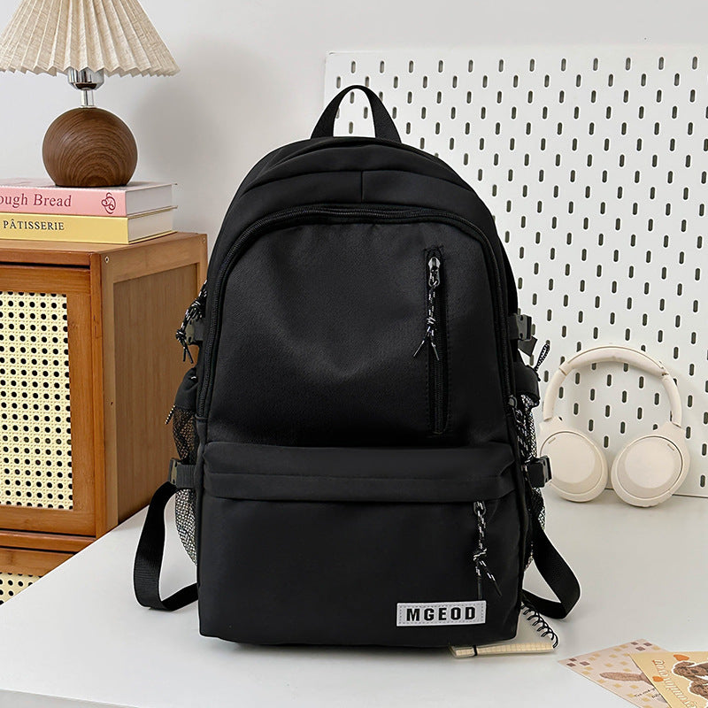 Sleek black unisex multi-functional backpack, ideal for students, professionals, and daily commute. Organized and durable.