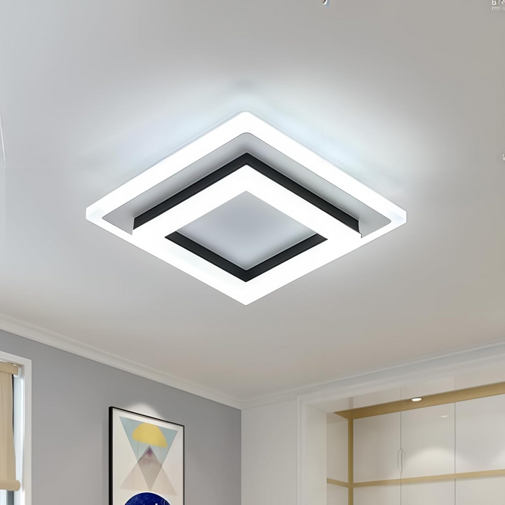 Stylish gold LED ceiling lamp, energy-efficient modern lighting.