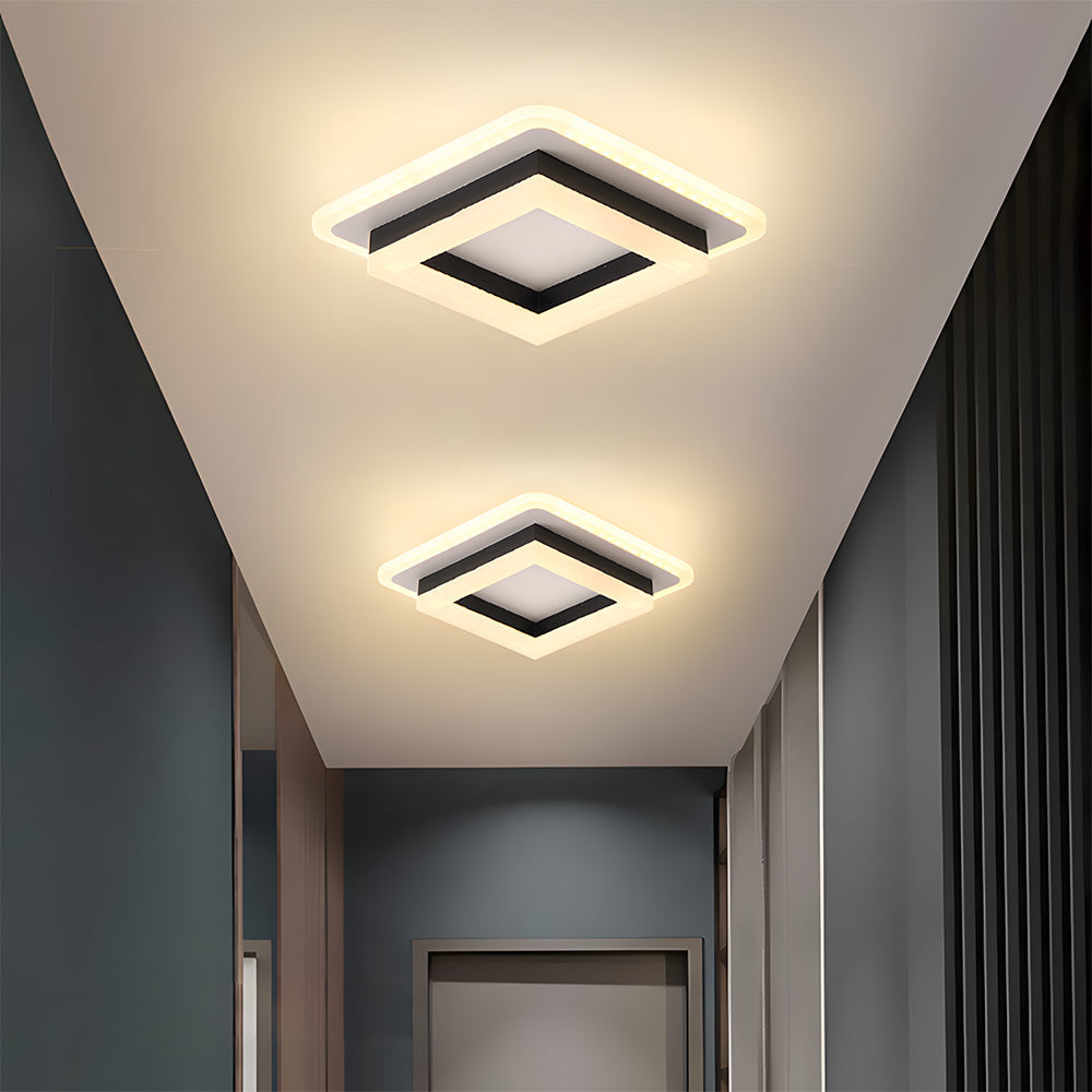 Sleek black LED ceiling light, a modern statement in home decor.