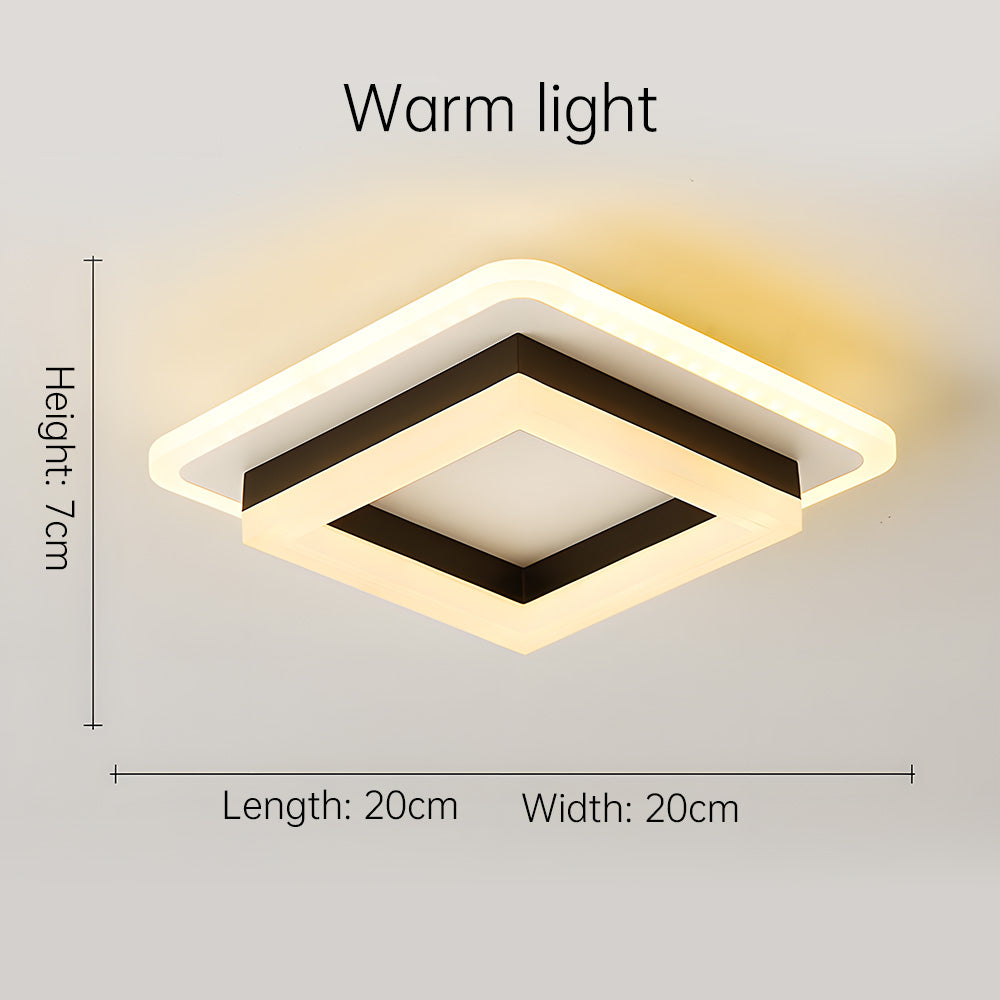 Elegant gold LED ceiling light, enhancing modern home interior lighting.