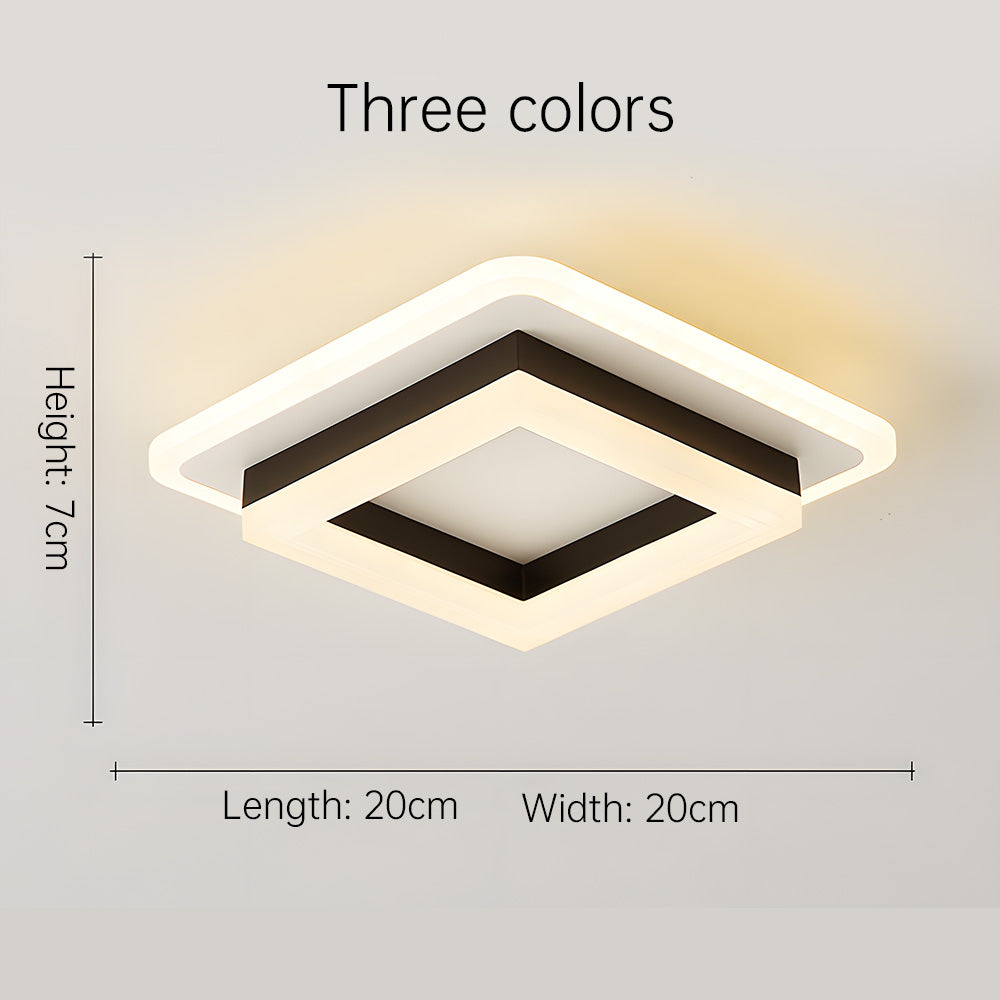 Clean lines black LED ceiling light, modern and energy-efficient home decor.