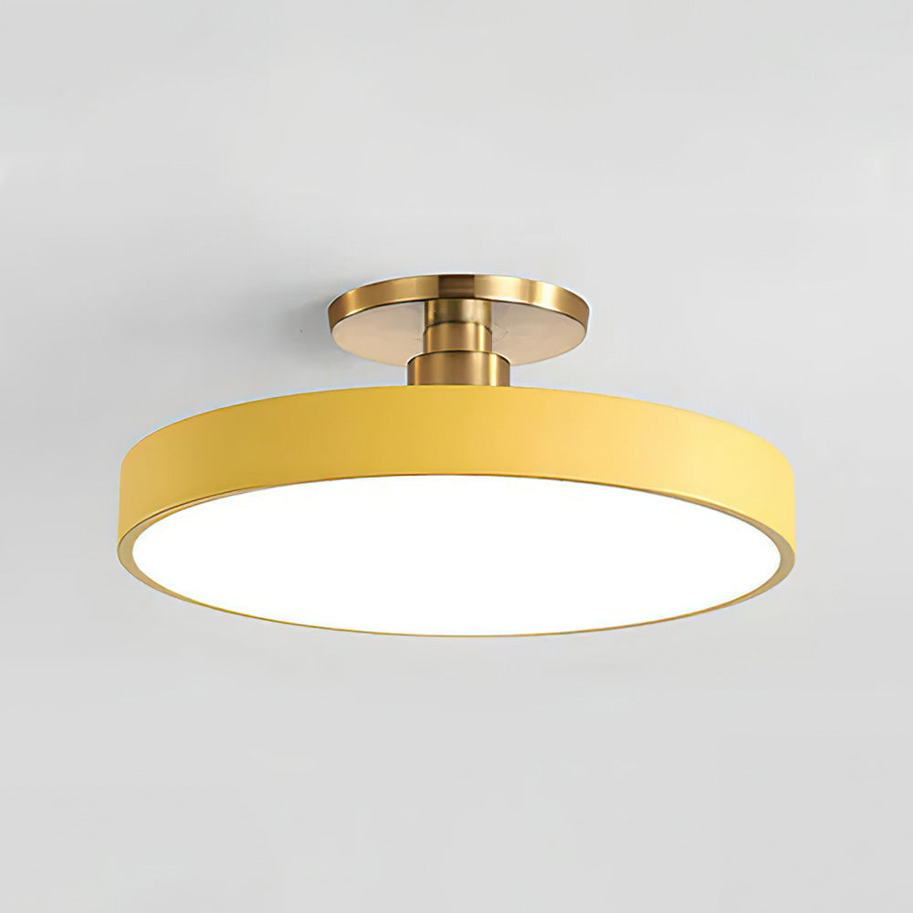 Contemporary LED flush mount, offering bright, dimmable illumination.