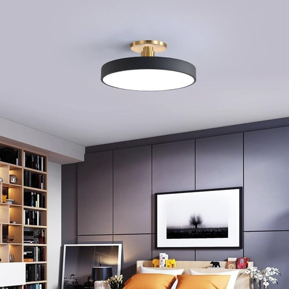 Smart LED ceiling light, designer fixture for sophisticated modern spaces.