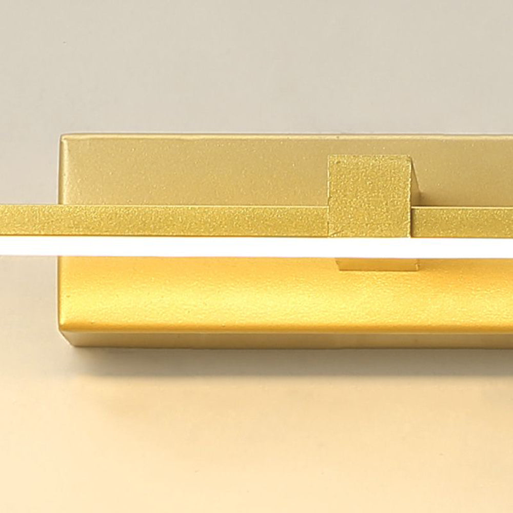 White LED linear vanity light, ideal for contemporary bathroom and bedroom decor.