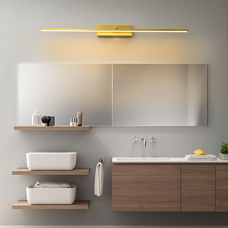Modern vanity LED wall light for bathrooms, a linear and energy-efficient solution.