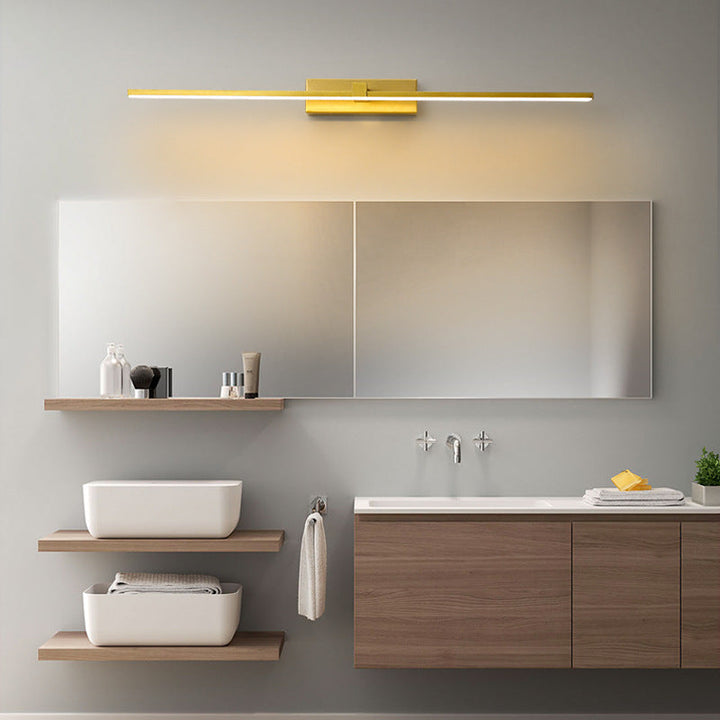 Modern vanity LED wall light for bathrooms, a linear and energy-efficient solution.