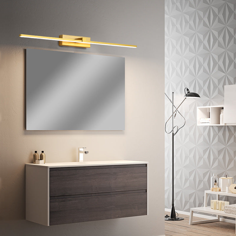Gold LED linear wall light, adding a touch of modern luxury to any space.