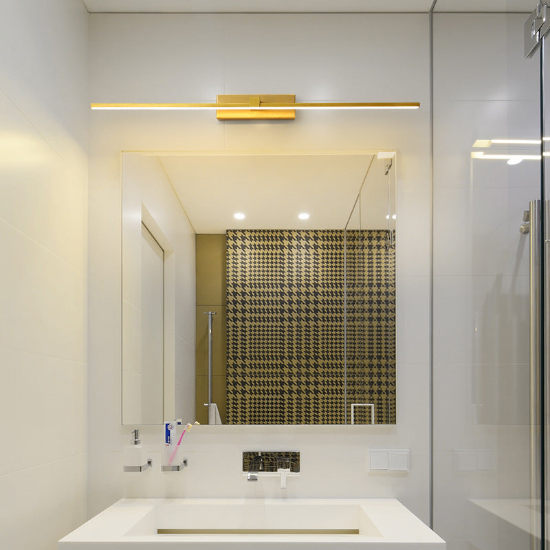 White sleek LED bathroom light, a modern lighting fixture for bedrooms too.