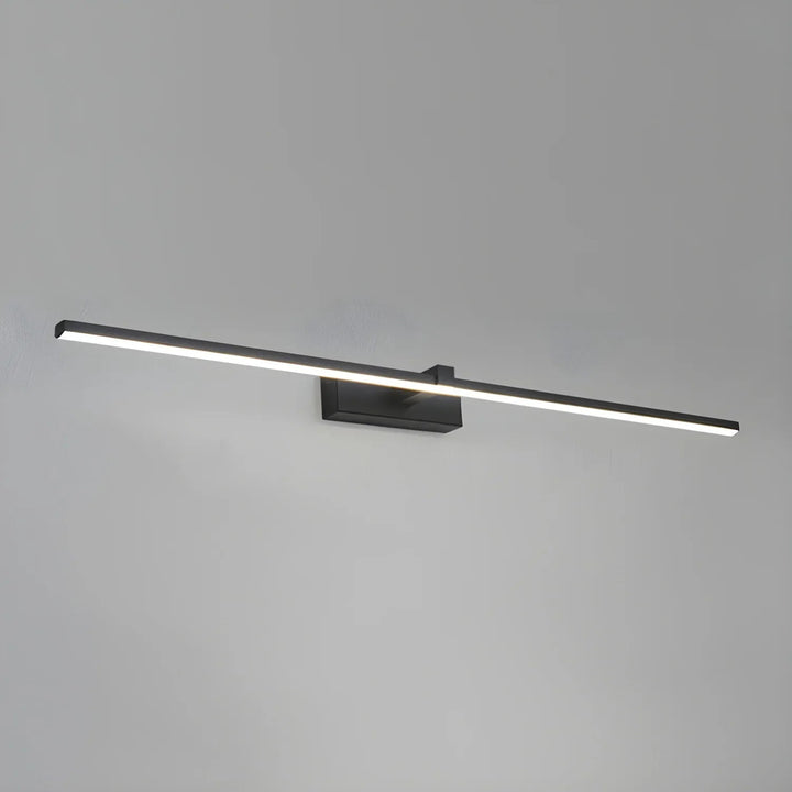 Contemporary linear LED wall lamp, perfect for bathroom or bedroom illumination.
