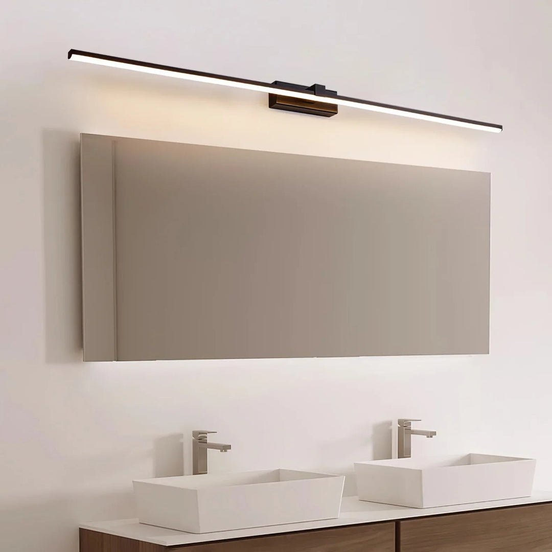 Contemporary gold LED vanity light, a chic accent for modern homes.