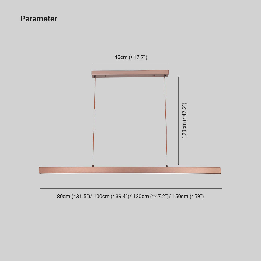Contemporary ceiling light; linear pendant for bedroom or home office lighting.