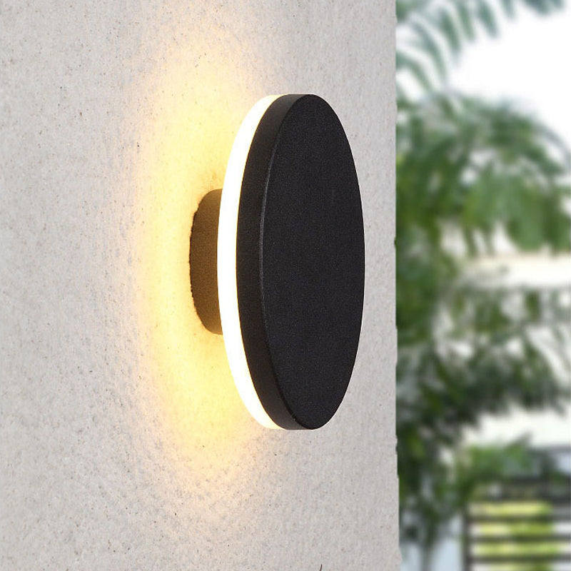 Patio LED wall lamp with motion sensor, offering smart & secure outdoor lighting.